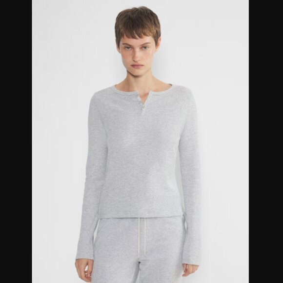 Aritzia Sunday Best Baby Waffle Rory Henley Long Sleeve Button Crewneck $35.00 - Picture 2 of 14